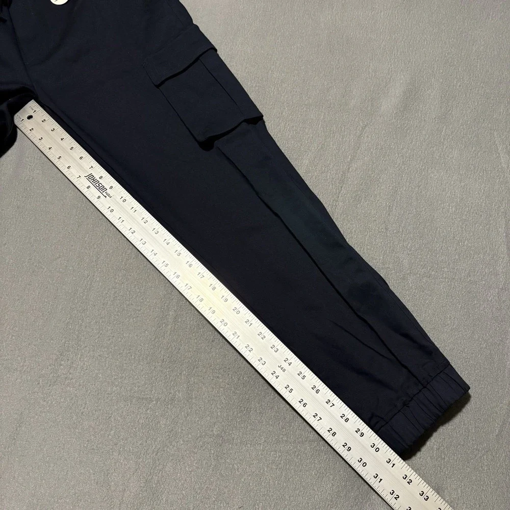 Mens Cargo Joggers 32x32 Navy Blue 4-Way Stretch Flex Comfort Drawstring NEW